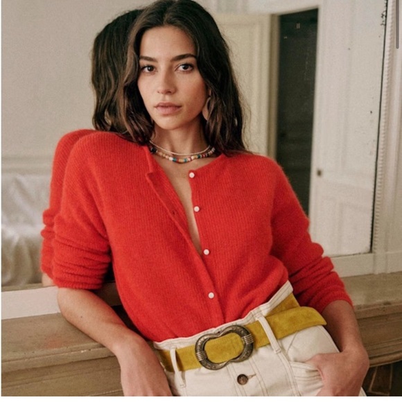 Sezane Gaspard Cardigan (Cherry Red - size M) - Picture 2 of 5